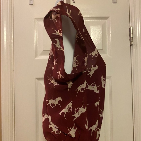 Mimi Chica Horse Pattern Dress Brick Red Size Small - Picture 5 of 8